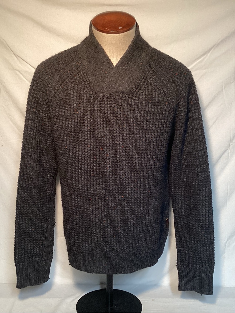 Cockpit USA Civilian Pilot Training Men's Shawl Collar Knit Sweater - Charcoal